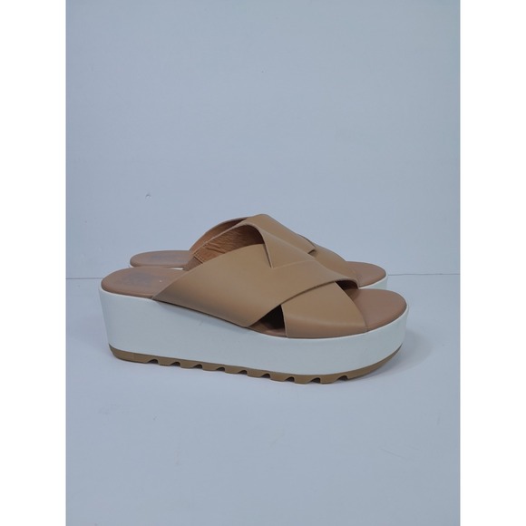 Sorel Cameron Flatform Mule Sandals Honest Beige Sz 9 Women - Picture 1 of 16